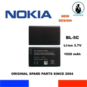 NEW GENUINE BATTERY NOKIA OEM BL5C BL-5C NEW DESIGN 1020mAh 3,8Wh 3,7V ORIGINAL - Photo 1 sur 6