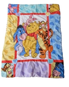 Vintage 90s Disney Winnie the Pooh & Gang Baby Toddler Comforter Red Calliope US - Picture 1 of 4