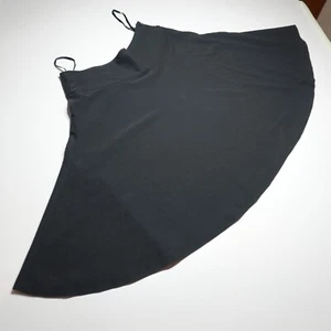 Chaps Swing Flare Skirt Womens 12 Stretch High Rise 3 Button Black Tummy Control - Picture 1 of 14