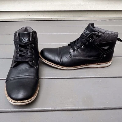 Botas masculinas de couro preto raio X com cadarço tamanho 13 estilo XRW325 - Imagem 1 de 4