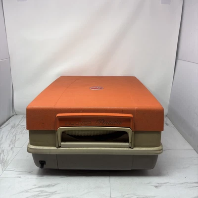 Vintage Hoover Portable Vacuum Cleaner, Orange Suitcase Model 2120, Tested - Image 1 of 4