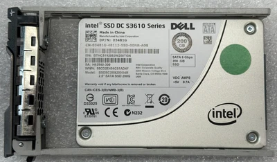 3481G DELL Intel DC S3610 200GB 6Gb/s 2.5" SATA SSD SSDSC2BX200G4 w Caddy TESTED - Image 1 of 4