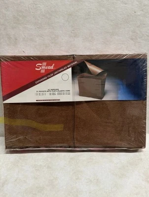 NOS Smead Leather Like Expanding Files Wallet  Flap Cord Closure 21 Pocket Legal - Image 1 of 4