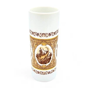 Vintage Wallendorf Porcelain Vase with Stage, Deer, Duck and Pheasant - Cabin Ch - Picture 1 of 10