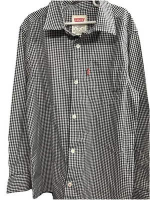 Camisa de manga larga con botones de guinga para niños jóvenes Levi’s, talla mediana 10-12 Foto 1 de 4