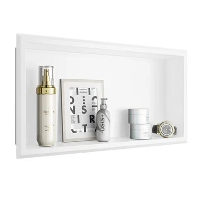 Nicho de Ducha Blanco, 24" x 12" No Necesita Azulejos Ducha de Nicho Empotrada para Almacenaje... Foto 1 de 4