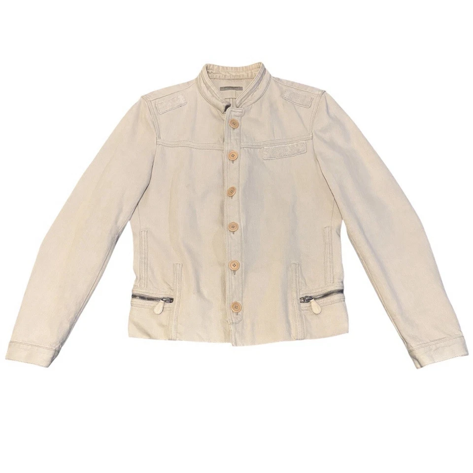 Chaqueta De Colección Bottega Veneta Beige Crema Manga Larga Abotonada Talla 46 Pequeña Foto 1 de 4
