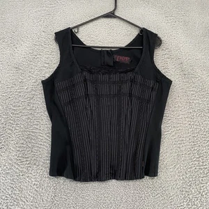 Tripp NYC Corset Top Womens 2XL Vintage Pinstripe Goth Punk Y2K Lace Grunge - Picture 1 of 13