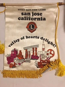 Bandera vintage del club de leones 10 X 7 San José California - Imagen 1 de 1
