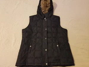 Womens GAP Full Zip Vest L Large Black Down Puffer - Picture 1 of 10