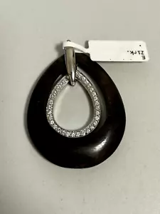 Halskette VIVENTY nur Anhänger Holz mit stein Silber 925 (Ah-13) - Bild 1 von 2