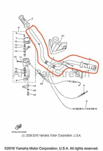 NEW OEM YAMAHA RAPTOR 125 HANDLEBAR HANDLE STEERING - Imagem 1 de 1