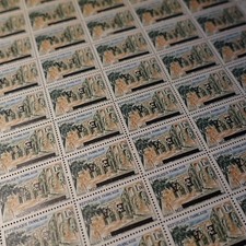 FEUILLE SHEET ALGÉRIE MÉDÉA SURCHARGE TYPO RENVERSÉE EA ÉTAT ALGÉRIEN COTE 1750€