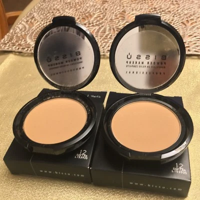 2 LOT BISSU PROFESSIONAL POWDER MAKE UP #12 SOFT TAN SOFTAN BEAUTY FACE PRESSED - Image 1 of 4