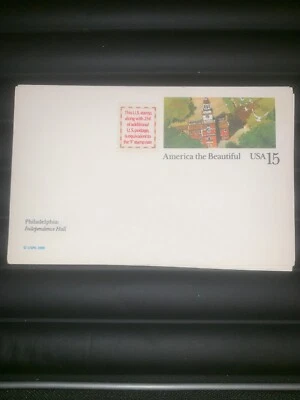 Postal Card 15 cent America the Beautiful USA Buffalo Philadelphia Independence - Image 1 of 4
