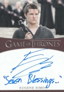 JUEGO DE TRONOS TEMPORADA 8 - AUTÓGRAFO EUGENE SIMON (LANCEL) ""SIETE BENDICIONES"" VL - Imagen 1 de 1