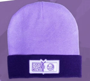 NY ISLANDERS HOCKEY FIGHTS CANCER MAGLIA CAPPELLO BERRETTO BERRETTO SGA UBS ARENA NHL HOCKEY - Foto 1 di 2