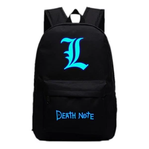 Men Women Fashion Luminous Backpack Anime Black School Bag Travel Shoulder Bags - Picture 1 of 8