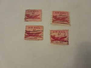 4 - U.S. AIRMAL 6 CENT RED STAMP - AVIATION - Picture 1 of 1