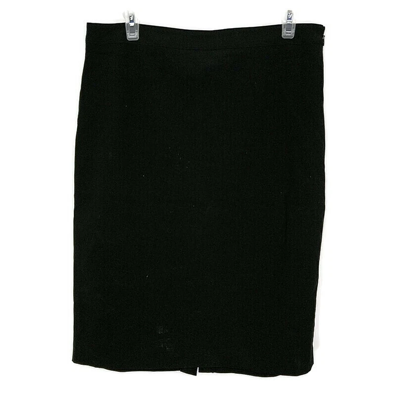 Falda Moda International para mujer talla 12 negra lisa lazo hasta la rodilla lápiz cremallera Foto 1 de 4