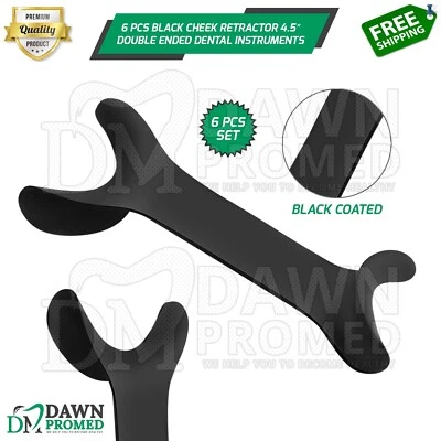 Juego de 6 piezas retractores de mejillas negros instrumento dental de ortodoncia de doble extremo de 4,5′′ Foto 1 de 4