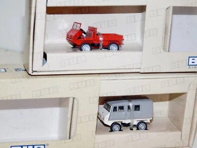 LOTTO 2 X STEYER PUCH HEFLINGER OPEN RED & CLOSED WHITE BUB 5725 & 5726 1/87 - Immagine 1 di 3