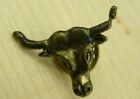 Vintage Longhorn Cow Cattle Pin Head Skull Gold Tone Southwest Theme