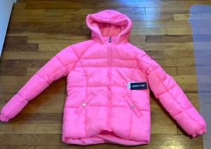 Limited Too Girl's Large 14-16 Pink Hooded Puffer Jacket Coat Insulated NEW - Picture 1 of 7