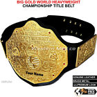 World Heavyweight Championship Title Belt Big Gold Replica Adult Size 6mm Brass