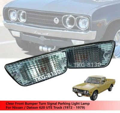 Lámpara de luz de señal de giro de parachoques delantero transparente para NIssan / Datsun 620 1972 - 1979 Foto 1 de 4