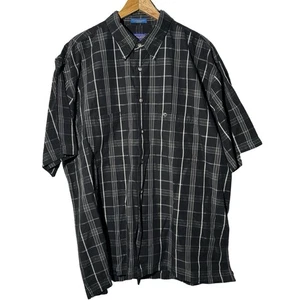 Pendleton kariertes kurzärmliges Hemd mit Knopfleiste doppelte Tasche schwarz Herren Gr. XL - Bild 1 von 6