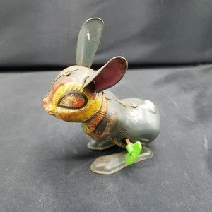 Vintage Blech Litho Aufziehhase Kaninchen Spielzeug Made In Japan  - Bild 1 von 6