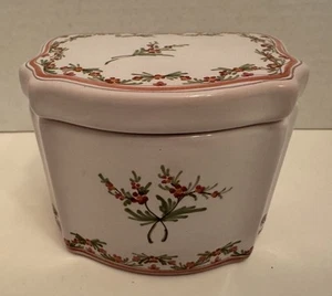 Atelier des Lumières Paris France Hand Painted Lidded Ceramic Box Trinket Signed - Picture 1 of 11