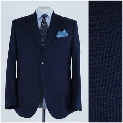 Blazer italiano para hombre 46R talla EE. UU. LUBIAM verano azul marino lana abrigo deportivo chaqueta Foto 1 de 4