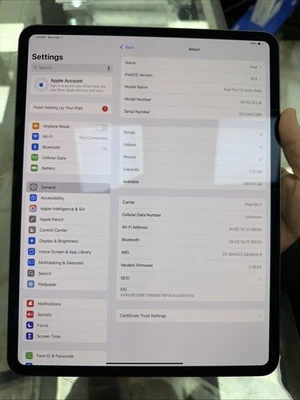 Apple iPad Pro 13" M4 512gb 5G Unlocked 100% Battery Health!! - Image 1 of 4