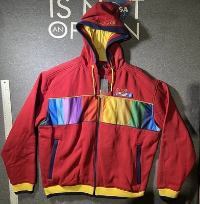 Coogi Sudadera con Capucha Para Hombre 2XL Roja Rap Hip Hop Cremallera Completa Y2K Deletrear Patinador Colorido Foto 1 de 4