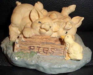 Figura de cerdos y pato, trufas, Russ Berrie - Imagen 1 de 1