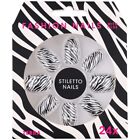 24 Fake Nails with Glue - Fashion Nails - ZEBRA