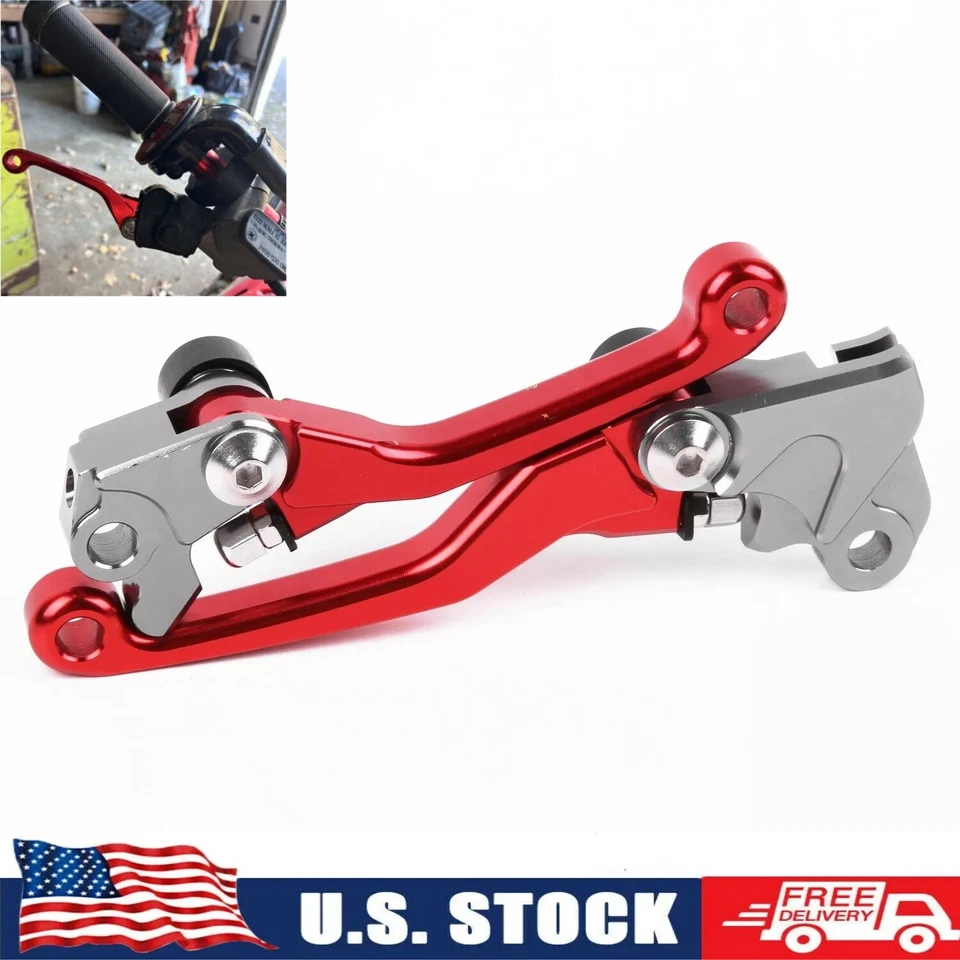 For HONDA CRF150F CRF230F 2003-2017 Clutch Brake Levers CNC Pivot Red US CRF250F - Imagem 1 de 4
