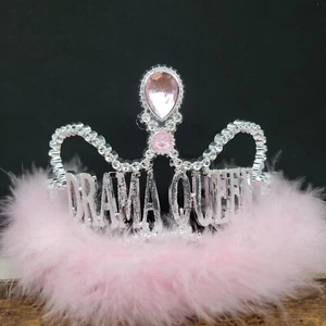 Drama Queen Crown Christmas Ornament Pink Feather Plastic Party Favors K. Adler - Picture 1 of 11