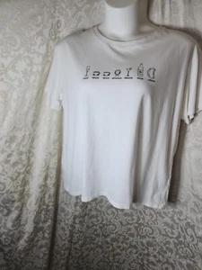 Dex Womens 1X White Short Sleeve Crew Neck T-Shirt sun-sat Drinking Shirt 5254 - Picture 1 of 7