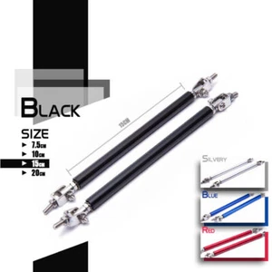 2 piezas 10 cm negro ajustable parachoques labio divisor de aire varillas de soporte puntales barras de amarre - Imagen 1 de 8