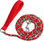 Chain Dog Leash Chew Proof, Metal Chain and Nylon Rope Pet Dog Leash with Padded