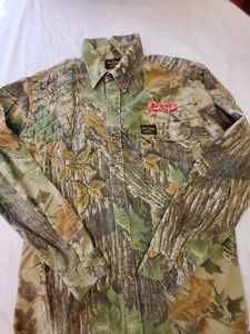 Vintage Flint River Camo Shooting Shirt Men's L USA Button Up Realtree B16 - Picture 1 of 18