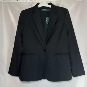 Lauren Ralph Lauren Women's Blazer Single Breasted One Button Black size 8 - Picture 1 of 11