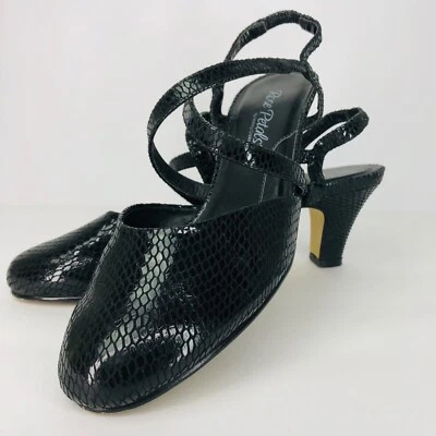 Sandalia con tiras Rose Petals by Walking Cradles 7,5 M negra imitación serpiente Foto 1 de 4