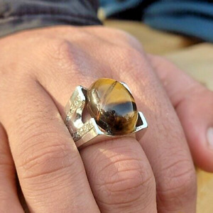 Real Tiger Eye Stone Rare Tiger Eye Stone Ring Antique Ring Sterling Silver 925