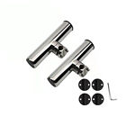 2Pcs Rod Holder Stainless Steel Clamp On Rail Mount 7/8''-1" Fishing 20Mm-25Mm