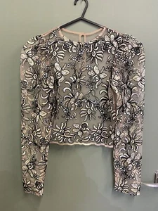 Bnwot Ex Topshop Floral Sheer Lace Top Size 8-10 - Picture 1 of 6