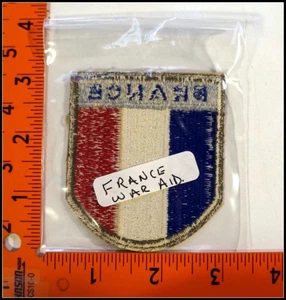 Militär Aufnäher US Army WWII Frankreich Kriegshilfe (klein) New Old Stock #T3867 - Bild 1 von 3